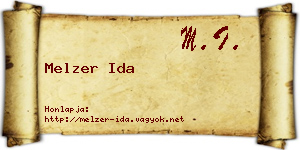 Melzer Ida névjegykártya